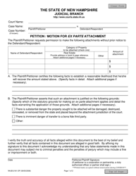 Document preview: Form NHJB-2181-DP Petition/Motion for Ex Parte Attachment - New Hampshire