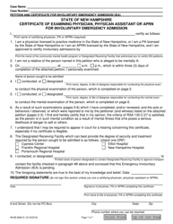 Form NHJB-2826-D Petition and Certificate for Involuntary Emergency Admission (Iea) - New Hampshire, Page 7