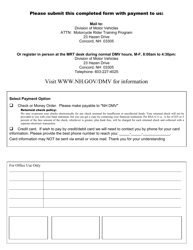 Form DSMV414 Motorcycle Training Course Registration Form - New Hampshire, Page 2