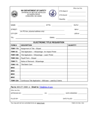 Document preview: Form TDMV21E Supply Order Form - New Hampshire