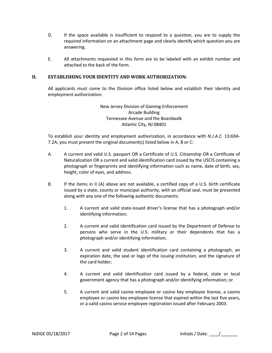 Form 21 New Jersey Supplemental Form to the Multi-Jurisdictional Personal History Disclosure Form - Casino Service Industry Enterprise Qualifiers - New Jersey, Page 3