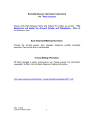 New Jersey Dobi Custodial Account Information Form - New Jersey, Page 2