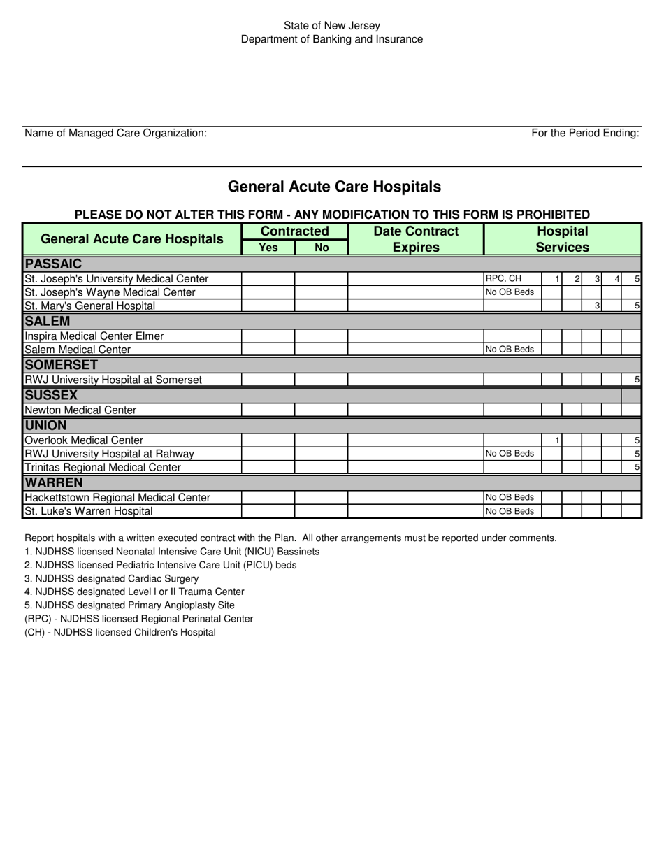 General Acute Care Hospitals - New Jersey, Page 3