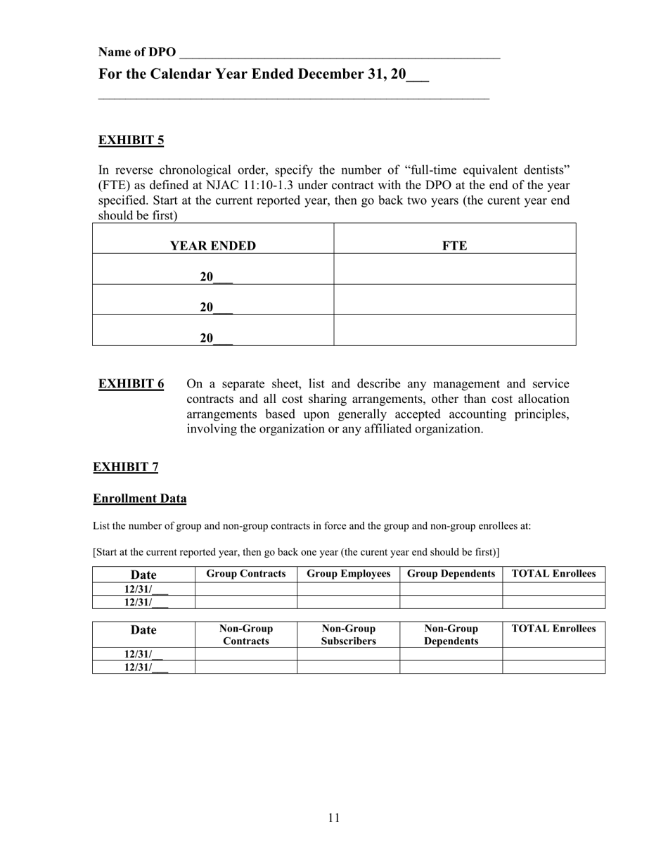 Dpo Annual Report Supplement Form - New Jersey, Page 15