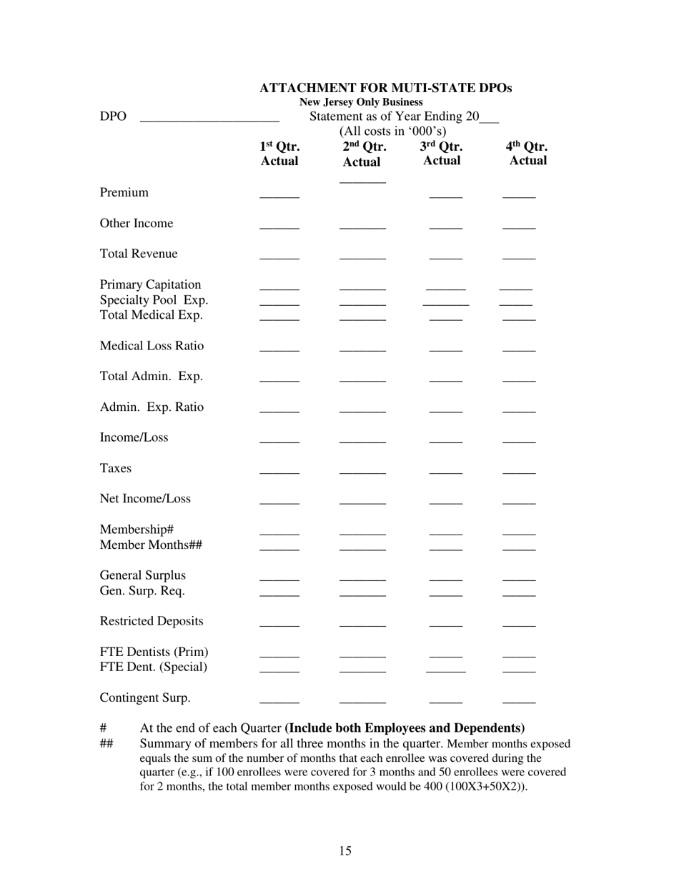 Dpo Annual Report Supplement Form - New Jersey, Page 19