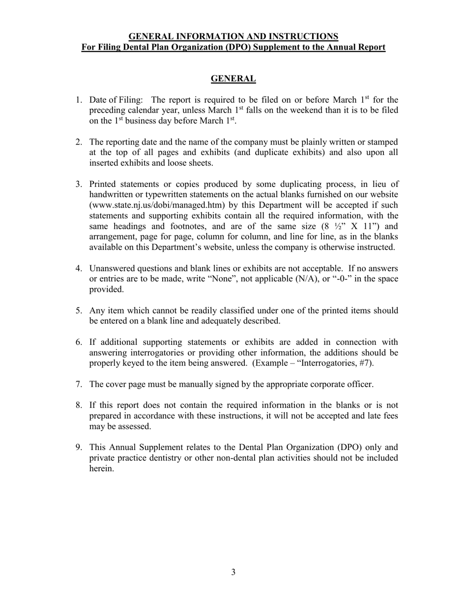 Dpo Annual Report Supplement Form - New Jersey, Page 7
