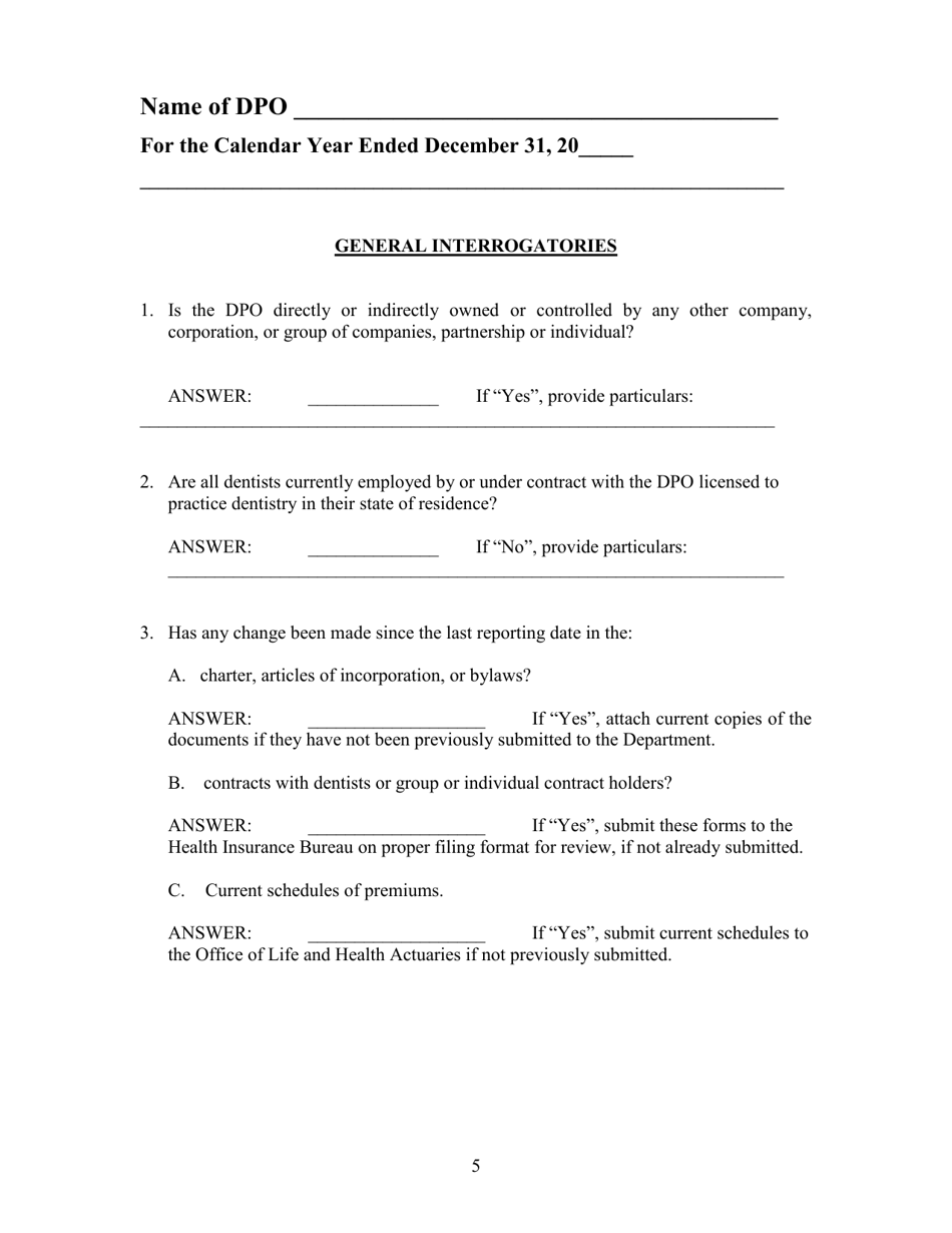 Dpo Annual Report Supplement Form - New Jersey, Page 9