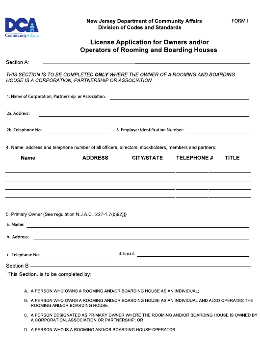 Form I Download Fillable PDF or Fill Online License Application for ...
