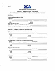 Form II Rooming / Boarding House Information - New Jersey