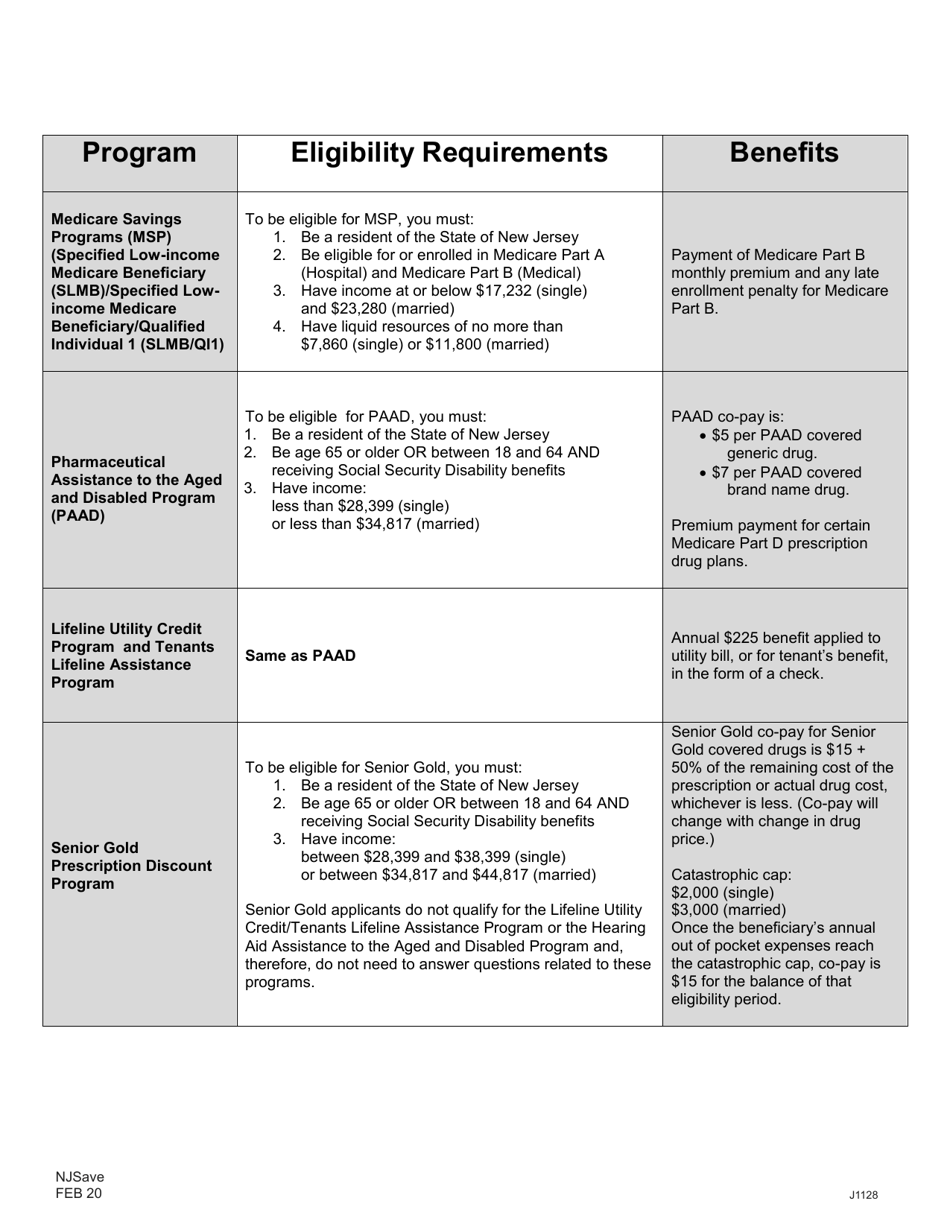 Form NJSAVE Njsave Application for Paad, Senior Gold and Other Programs That Help With Medicare Premium, Utilities and Other Living Expenses - New Jersey, Page 3