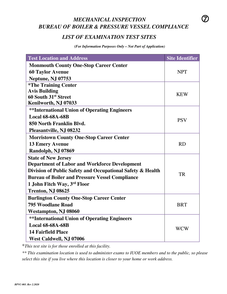 Form BPVC-003 Application for Stationary, Power and Refrigeration Engineer, Boiler and Special Operator License - New Jersey, Page 10