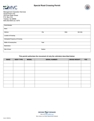 Form GU-41 Application for Special Road Crossing Permit - New Jersey