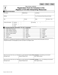 Form 10840 Registration Form for Inclusion in the Registry of on-Site Interpreting Resources - New Jersey
