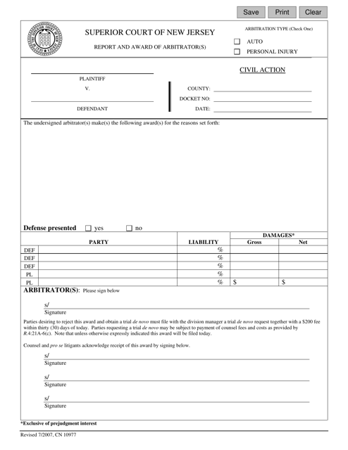 Form 10977  Printable Pdf