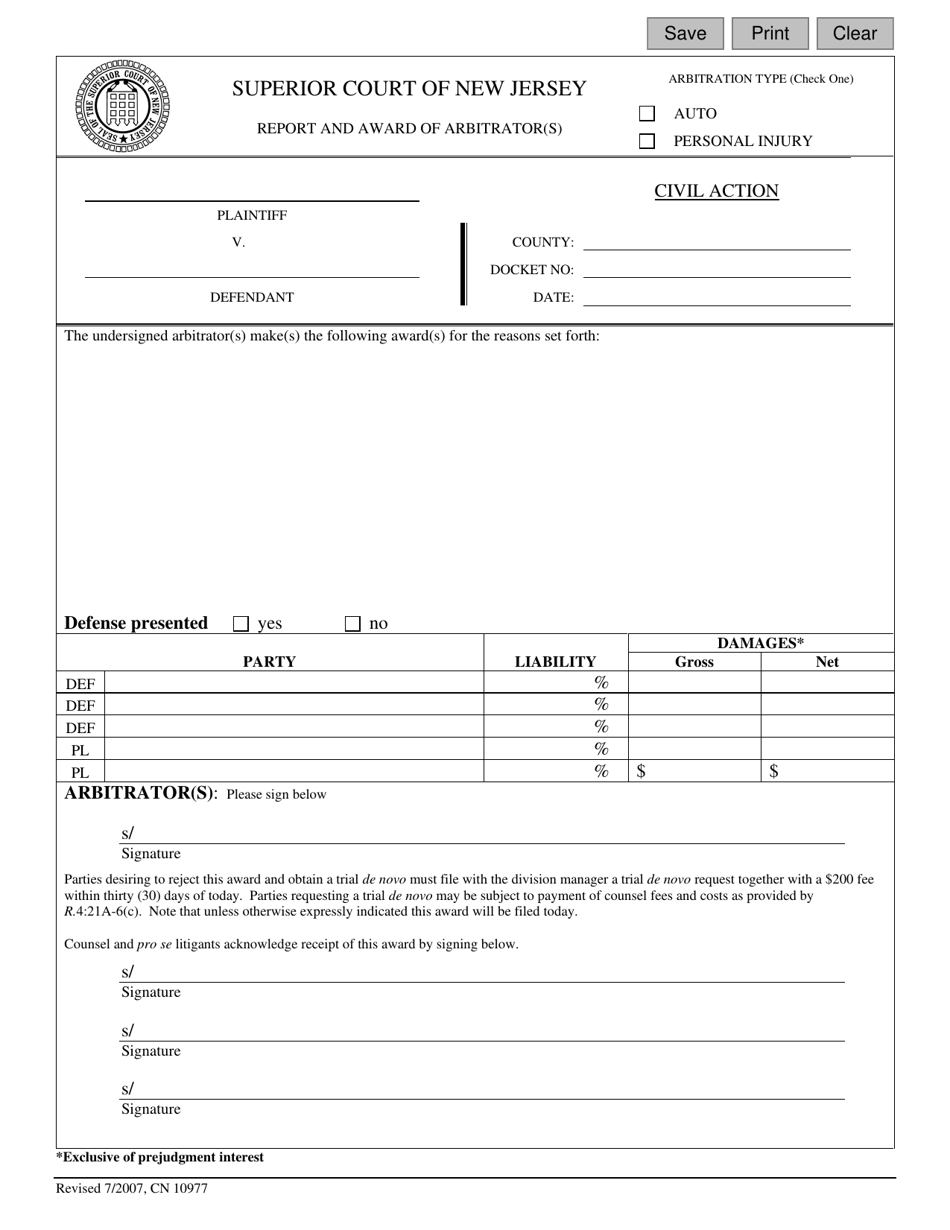 Form 10977 - Fill Out, Sign Online and Download Fillable PDF, New ...