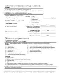 Child Support Enforcement Transmittal #2 - Subsequent Actions