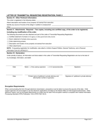 Letter of Transmittal Requesting Registration, Page 2