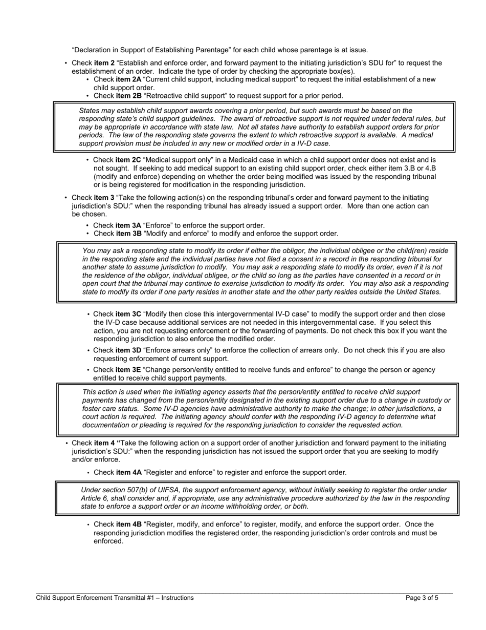 Child Support Enforcement Transmittal #1 - Initial Request, Page 5