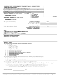 Document preview: Child Support Enforcement Transmittal #3 - Request for Assistance/Discovery