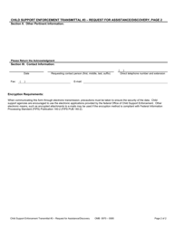 Child Support Enforcement Transmittal #3 - Request for Assistance/Discovery, Page 2