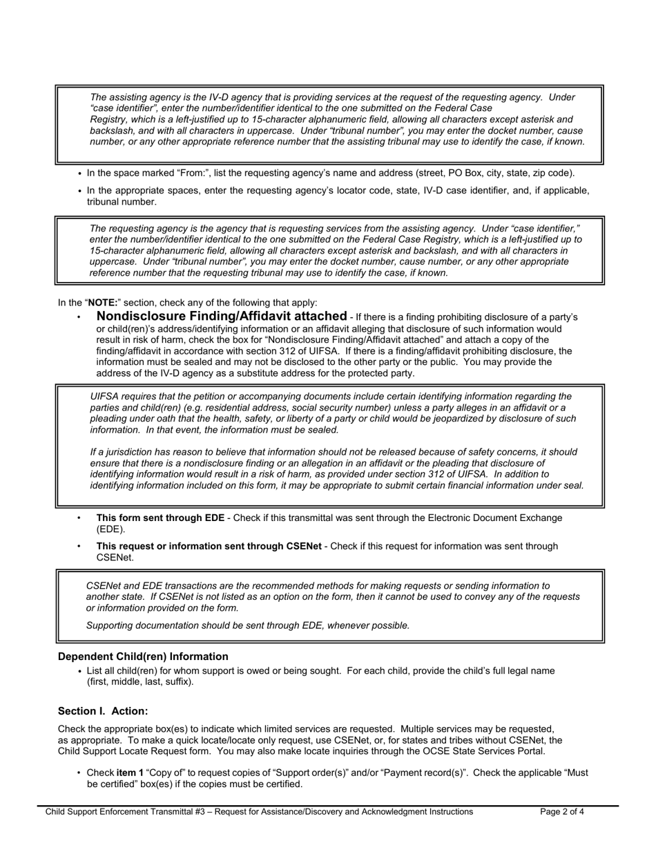Child Support Enforcement Transmittal #3 - Request for Assistance / Discovery, Page 5