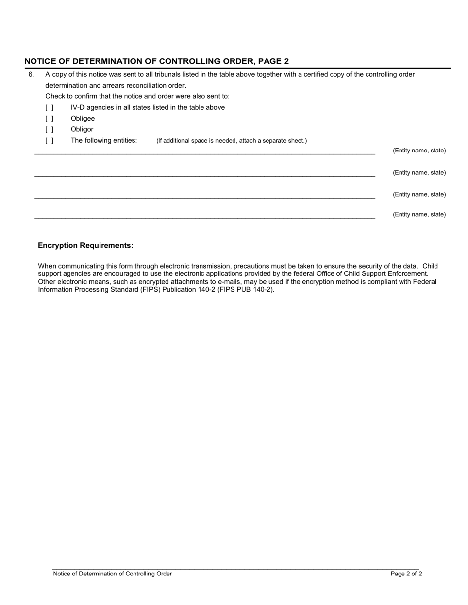 Notice of Determination of Controlling Order, Page 2
