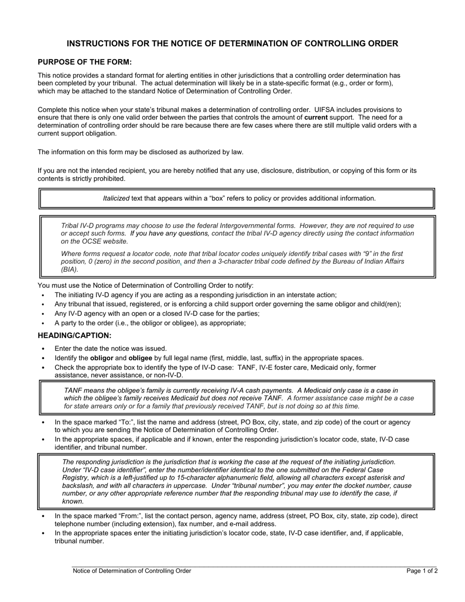 Notice of Determination of Controlling Order, Page 3