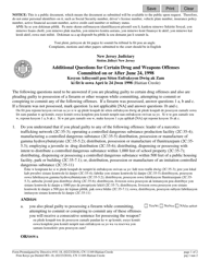 Document preview: Form 11169 Additional Questions for Certain Drug and Weapons Offenses Committed on or After June 24, 1998 - New Jersey (English/Haitian Creole)