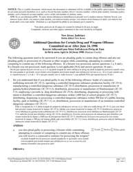 Form 11169 Additional Questions for Certain Drug and Weapons Offenses Committed on or After June 24, 1998 - New Jersey (English/Haitian Creole)