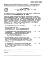 Document preview: Form 11170 Supplemental Plea Form for No Early Release Act (Nera) Cases (N.j.s.a. 2c:43-7.2) - New Jersey
