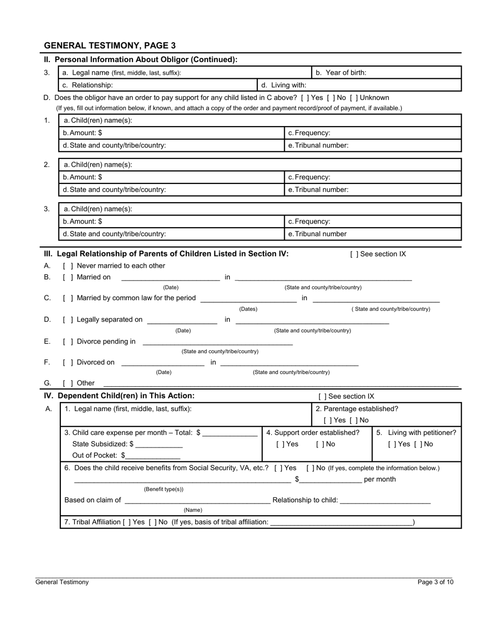 General Testimony, Page 3