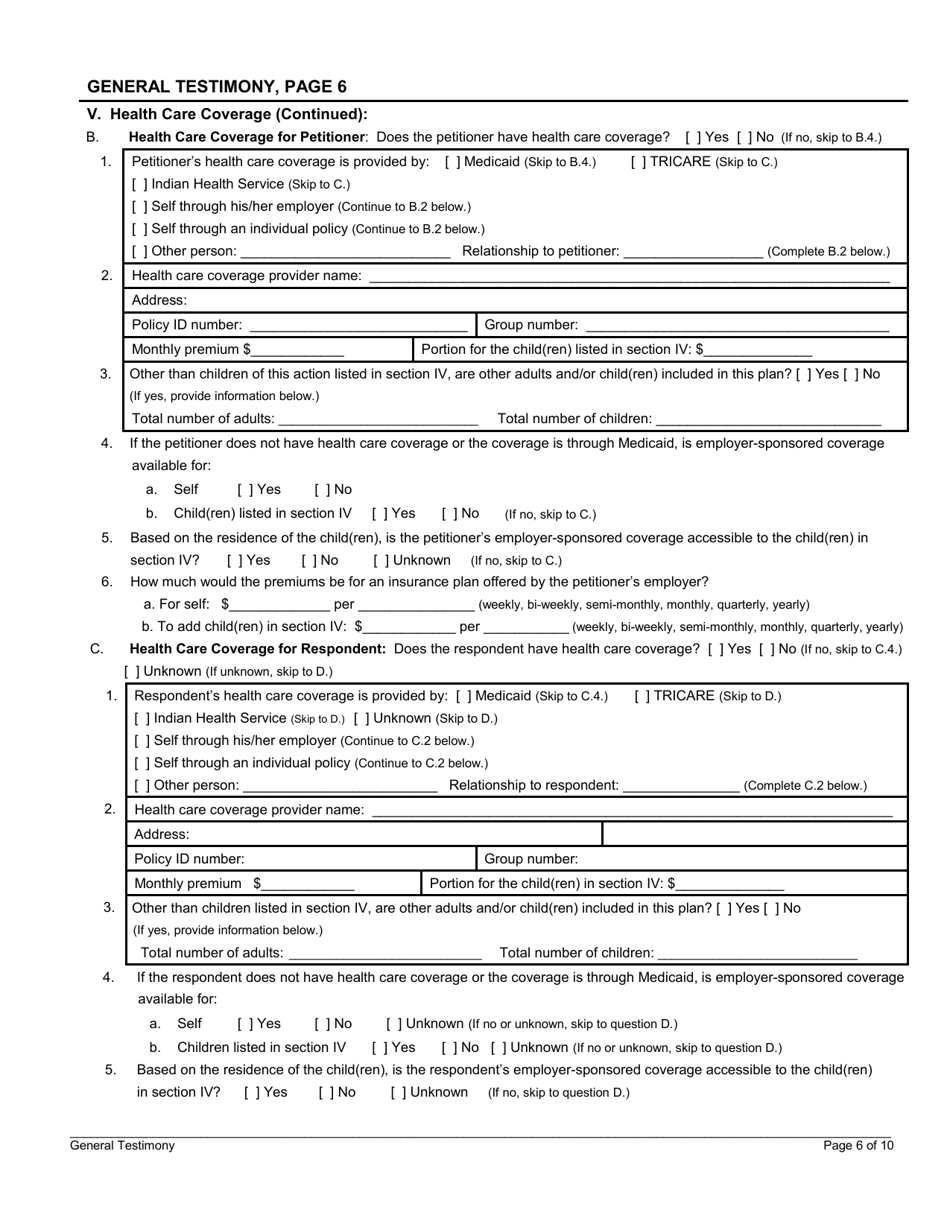 General Testimony, Page 6