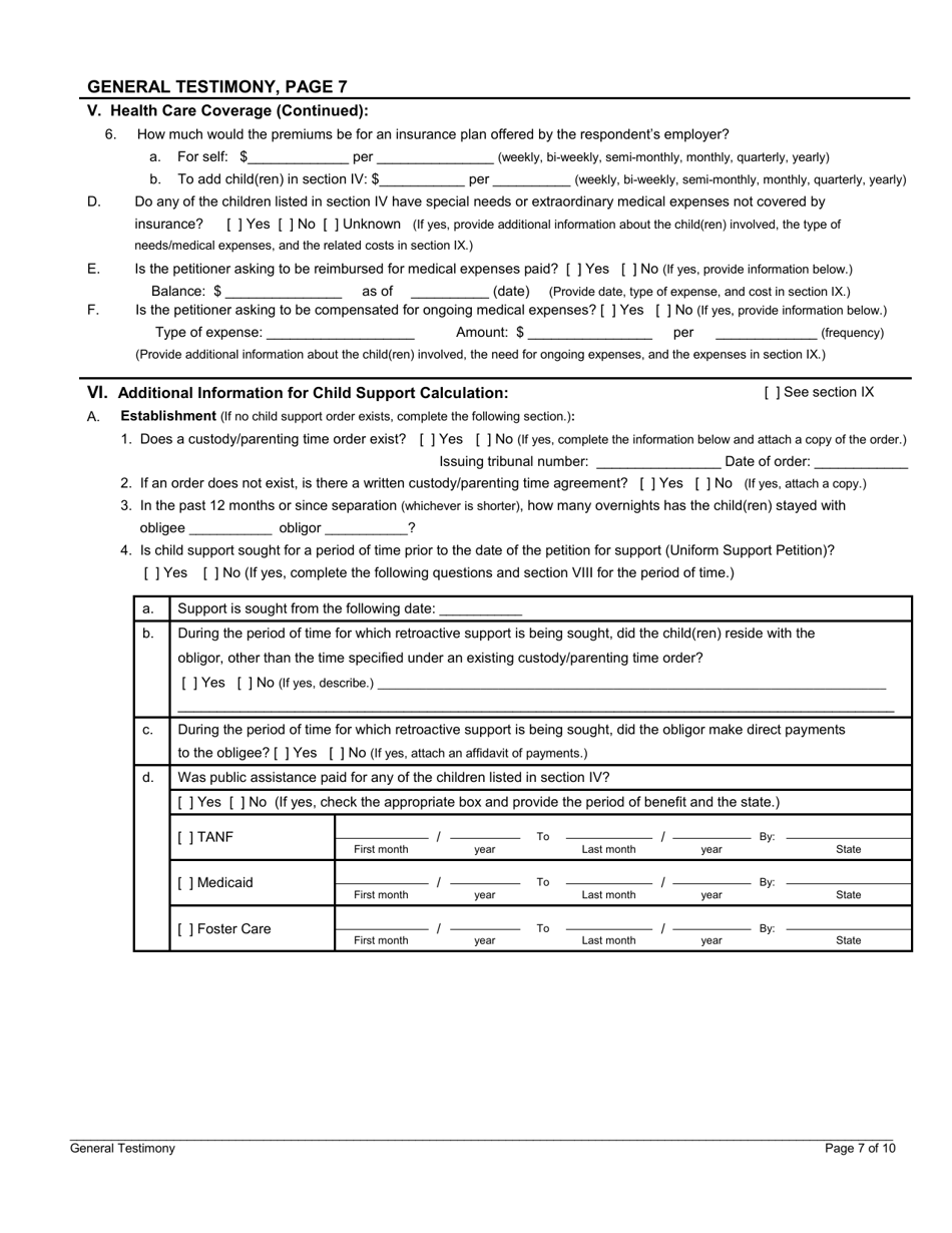 General Testimony, Page 7