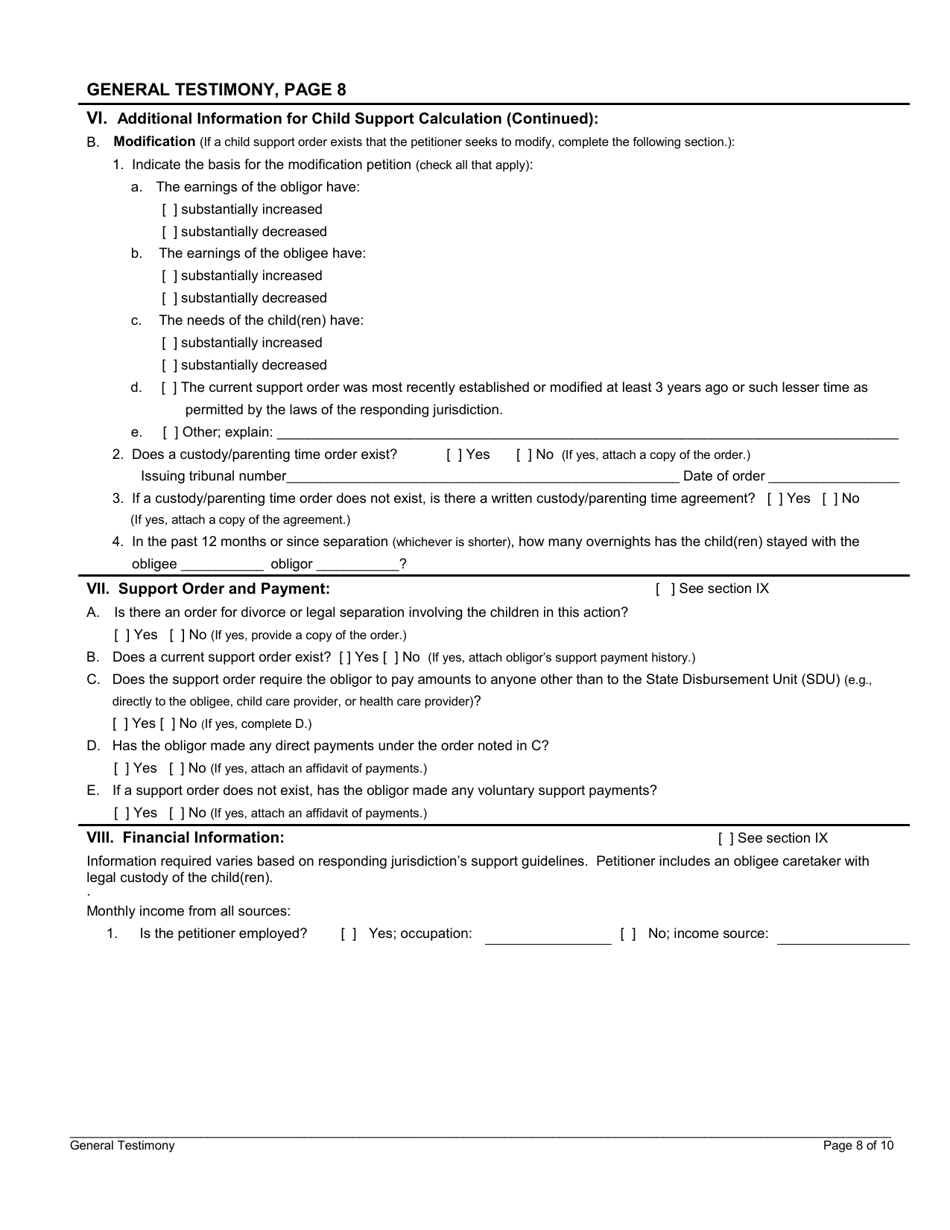 General Testimony, Page 8