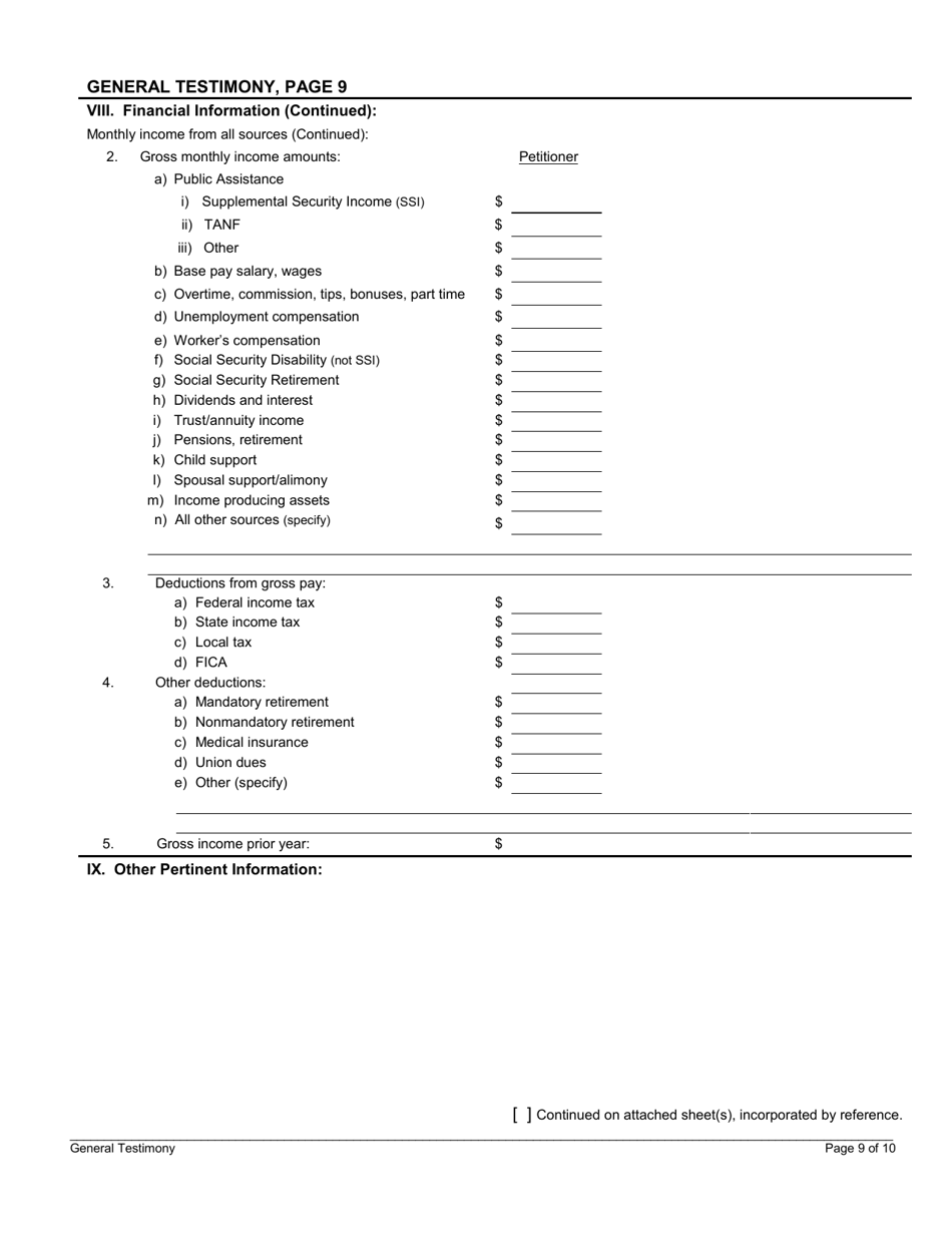 General Testimony, Page 9