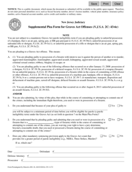 Document preview: Form 11172 Supplemental Plea Form for Graves Act Offenses (N.j.s.a. 2c: 43-6c) - New Jersey