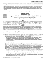 Document preview: Form 11172 Supplemental Plea Form for Graves Act Offenses ( N.j.s.a. 2c:43-6c) - New Jersey (English/Polish)