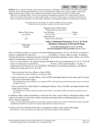 Document preview: Form 11710 Notice to Defendant Pursuant to N.j.s.a. 2c:29-2b Mandatory Suspension of Driving Privileges - New Jersey (English/Haitian Creole)