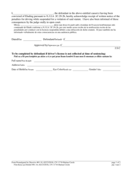Form 11710 Notice to Defendant Pursuant to N.j.s.a. 2c:29-2b Mandatory Suspension of Driving Privileges - New Jersey (English/Haitian Creole), Page 2