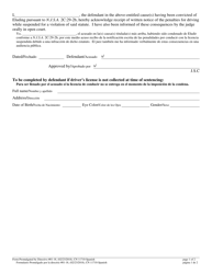 Form 11710 Notice to Defendant Pursuant to N.j.s.a. 2c:29-2b - Mandatory Suspension of Driving Privileges - New Jersey (English/Spanish), Page 2
