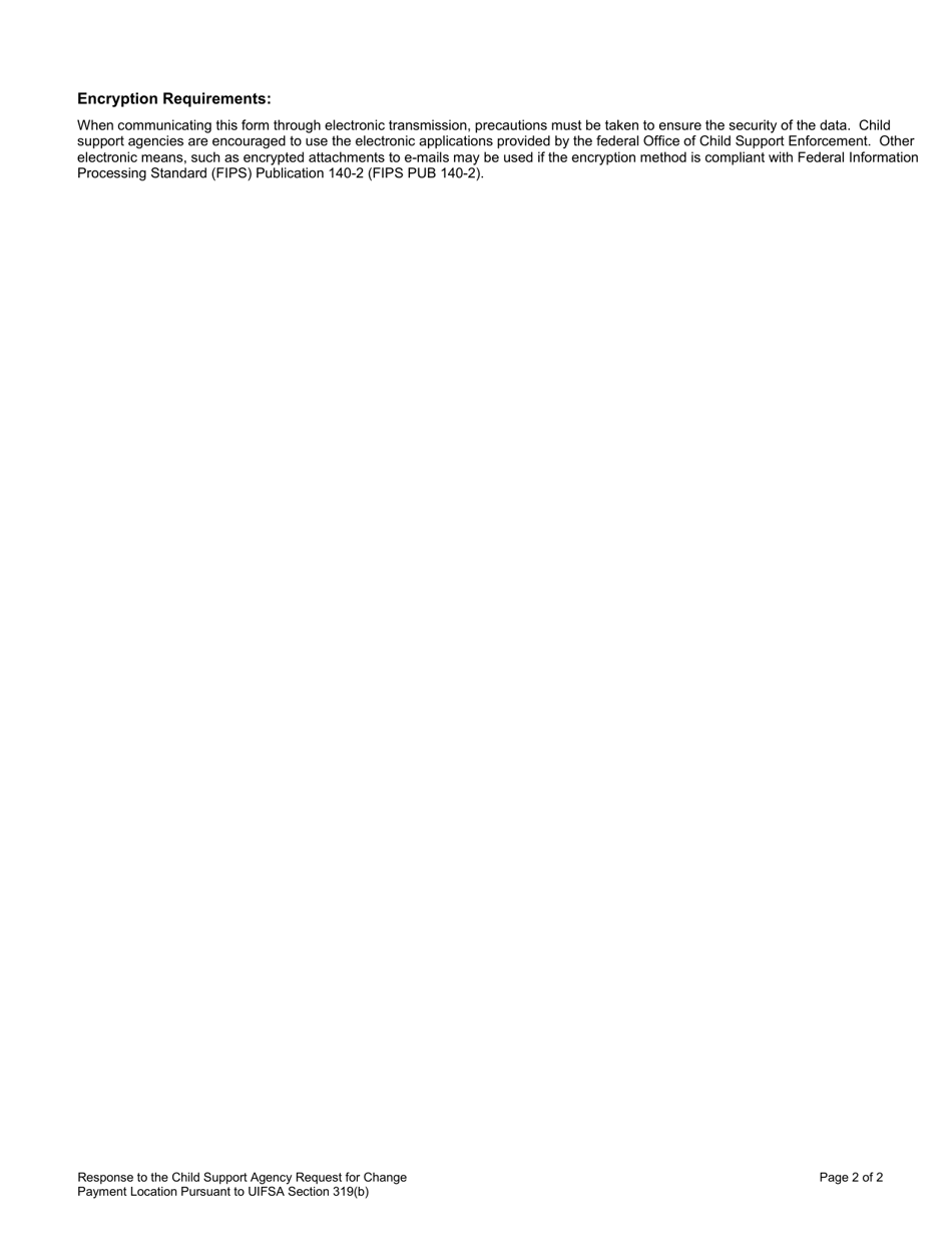 Child Support Agency Request for Change of Support Payment Location Pursuant to Uifsa 319, Page 4