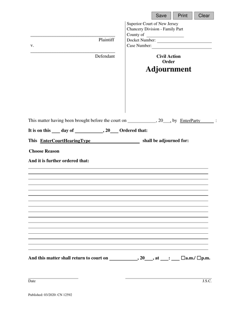 Form 12592  Printable Pdf