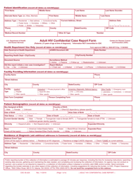 Form CDC50.42A &quot;Adult HIV Confidential Case Report Form&quot;