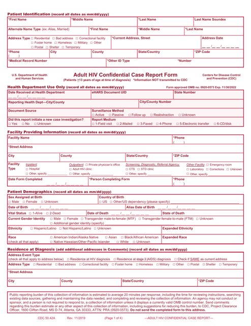 Form CDC50.42A  Printable Pdf