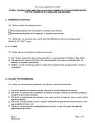 Form MH-A1 Attestation for Compliance With Wavier Requirements to Provide Medications for the Treatment of Substance Use Disorder - New Jersey, Page 2