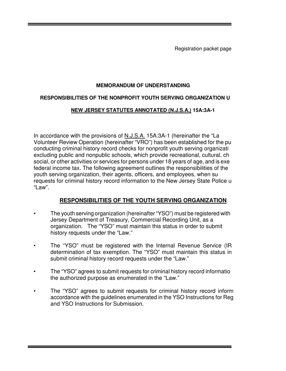 Registration Packet for the Volunteer Review Operation (Vro) - New Jersey, Page 3