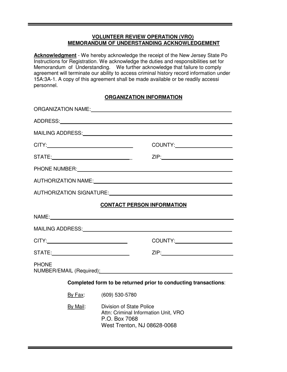 Registration Packet for the Volunteer Review Operation (Vro) - New Jersey, Page 4