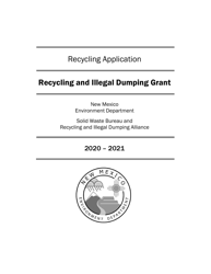 Recycling and Illegal Dumping Grant Application Form - New Mexico