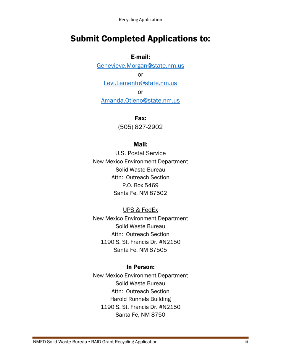 Recycling and Illegal Dumping Grant Application Form - New Mexico, Page 3