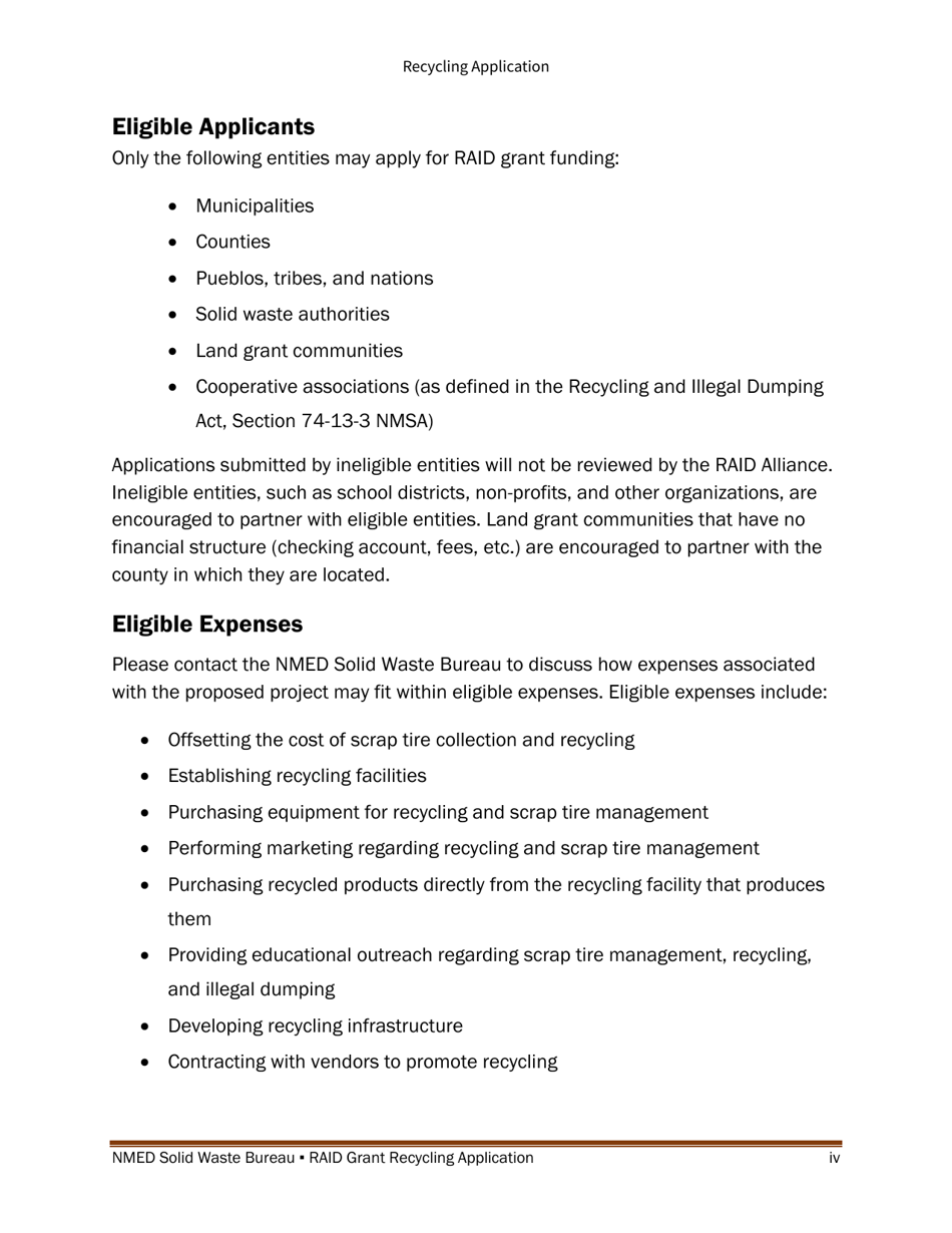 Recycling and Illegal Dumping Grant Application Form - New Mexico, Page 4